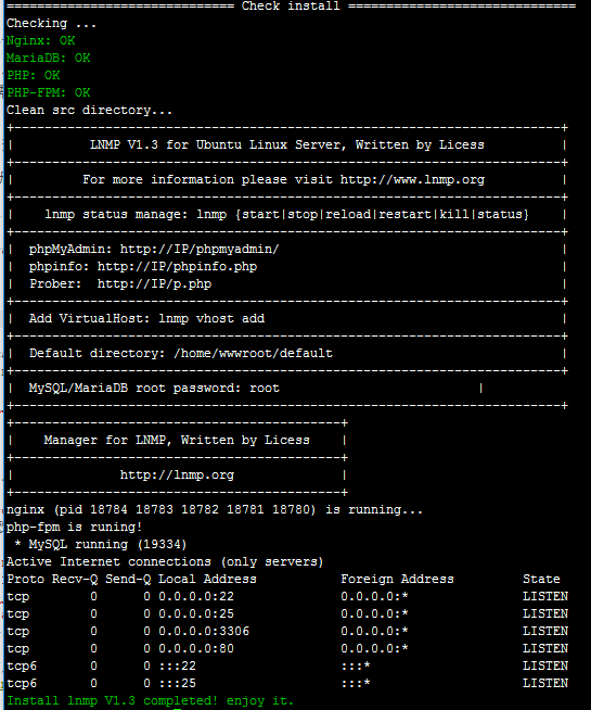 lnmp-1-3-install-sucess